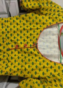 Vibrant Yellow Printed Kurta
