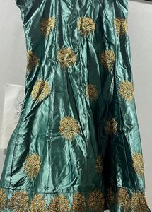 Emerald Green Embroidered Lehenga Choli Set