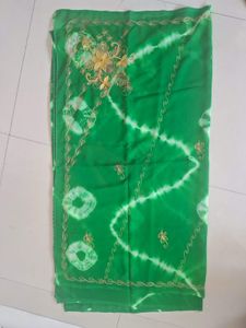 Vibrant Green Embroidered Saree
