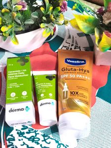 the dermaco moisturizer and Vaseline sunscreen com