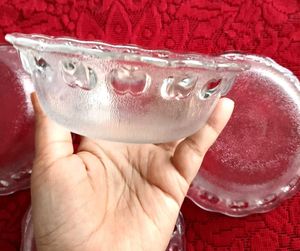Set of 4 Glass Apple Dessert Bowls