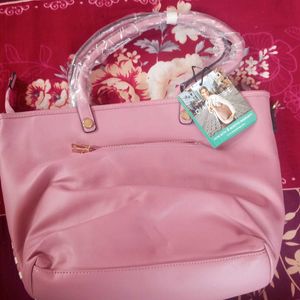 Caprese Orignal Chic Pink Woven Tote Bag