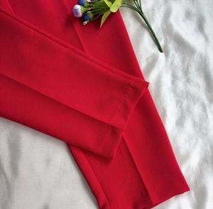 Zara Red High-Waisted Trousers XS