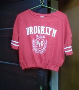 Brooklyn red crop top