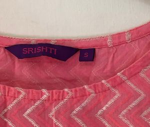 SRISHTI Pink Chevron Print Kurta