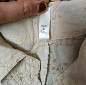 Lightweight Embroidered Button-Up Shirt