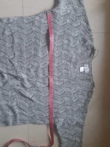Gray Knit Tunic Top