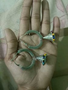 Boho Jhumka Hoop Earrings
