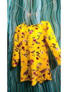 Yellow Floral Print Kurta