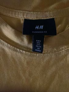 H&amp;M Oversized Fit Mustard Yellow T-Shirt S