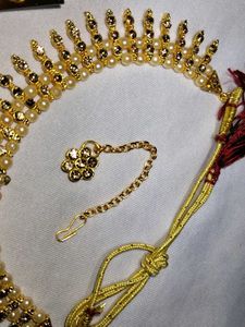 Elegant Gold Pearl Necklace &amp; Earring Set