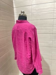 Vibrant Pink Oversized Button-Down Shirt