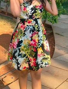 Boho Floral Strapless Dress