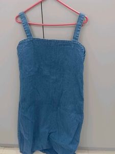 Blue Denim Button-Front Dress