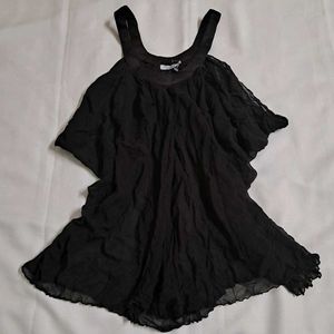 Y2k Vintage 2000s Sheer Brown Halter Flowy Top