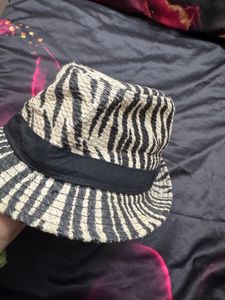 Zebra Print Fedora Hat