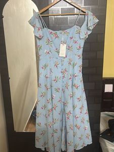 Light Blue Floral Print Dress