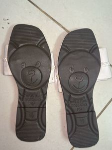 Women's White Ruffled Sandals