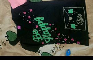 Black T Shirt top For 6-7 Years Old Girl