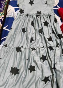 Star Print Tiered Dress