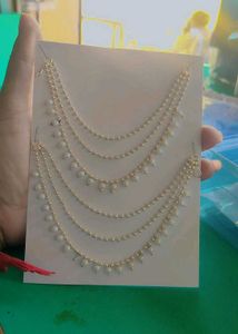 Elegant Pearl & Gold Chain Earrings