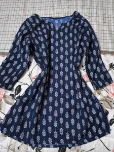 Stylish Navy Blue Printed Kurta