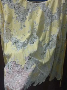 Yellow Lace Bell Sleeve Top
