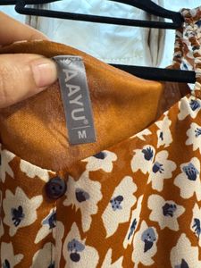 Woman Brown Floral Midi Dress