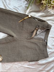 Classic Herringbone Pattern Trousers