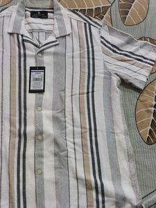 Men's Striped Short Sleeve Shirt. pure cotton