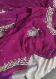 purple beautiful saree