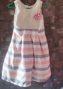 Girls Striped Party Dress