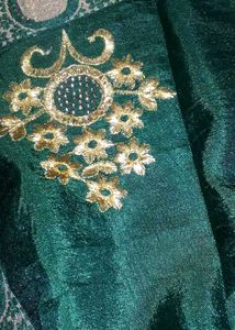 Elegant Emerald Green Saree