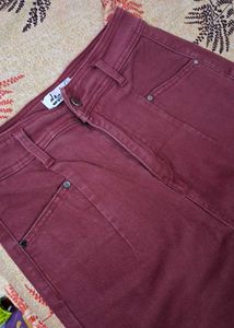 Burgundy jeans 👠(Wide leg)