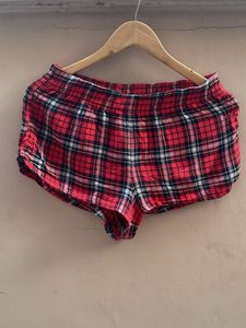 Red Plaid Sleep Shorts