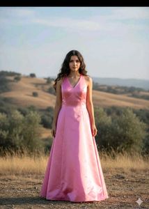 Elegant Pink Halter Neck Maxi Dress