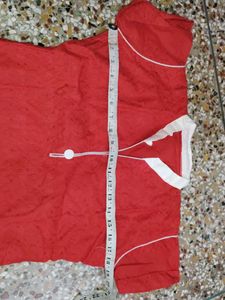 Vibrant Red Cotton Kurta