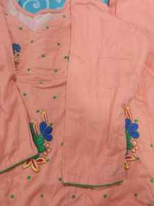 Peach Floral Kurta And Salwar