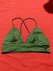 H&amp;M Green Triangle Bikini Top
