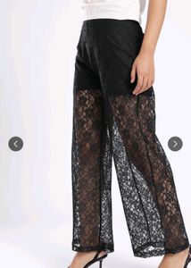 Black lace pants