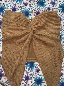 Crinkle Twist Front Tube Top