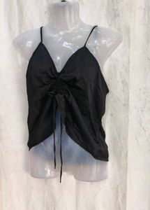 I. Chic Black Ruched Camisole Top