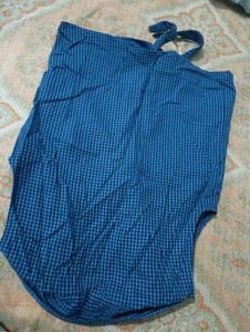 Blue Gingham Button-Up Shirt