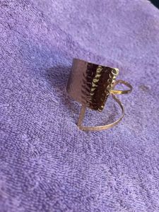 Hammered Geometric Cuff Ring