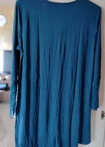 Lace Detail Teal Dress