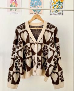 Cute Floral And Heart Cardigan