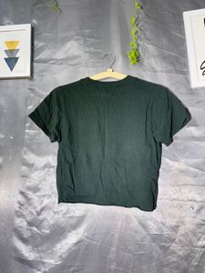 Green "New York" Graphic crop T-Shirt