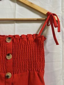 Chic Button-Up Smocked Dress