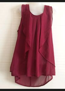 Maroon Frill Top Tunic New Overseas Brand