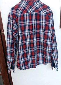 Men's 2 sided shirt one is checked,other side plan